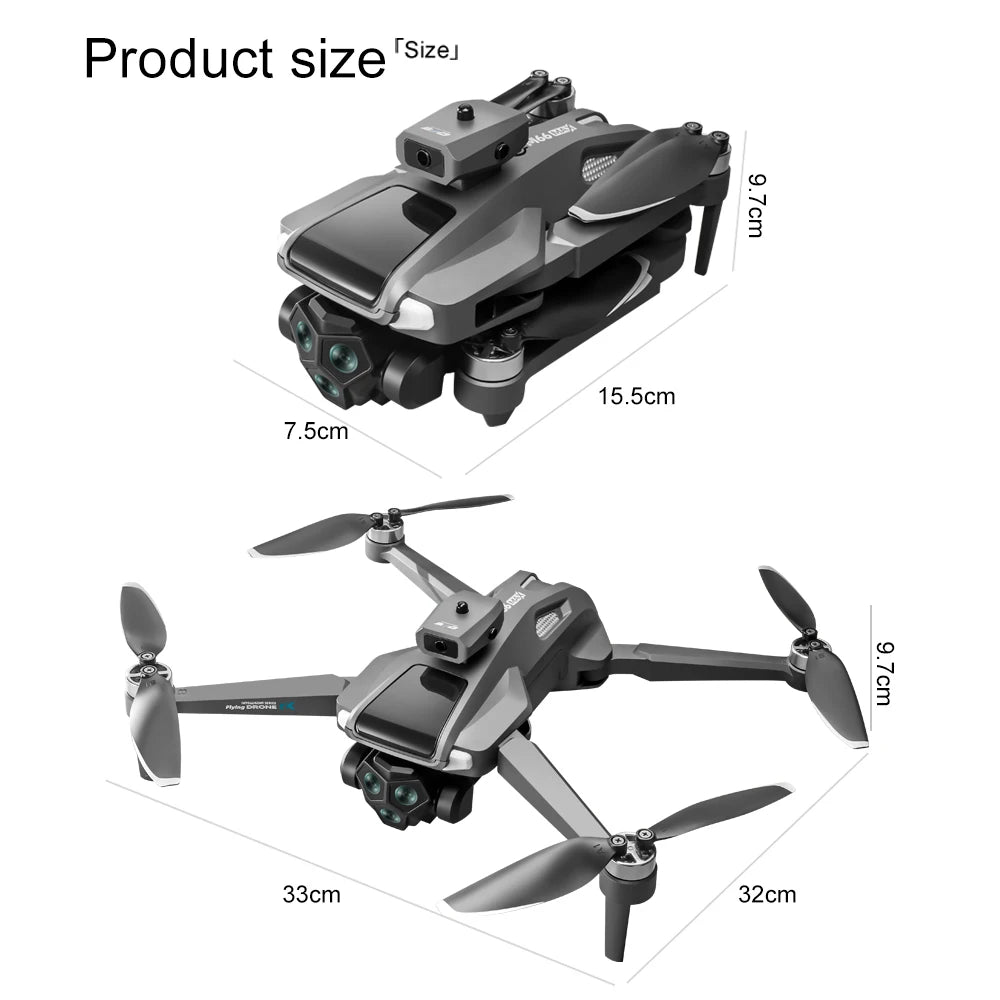 M66 Foldable Screen Drone, 4.5-inch Built-in Remote, 5G FPV Transmission, Brushless Motor, Foldable Portable RC Quadcopter with