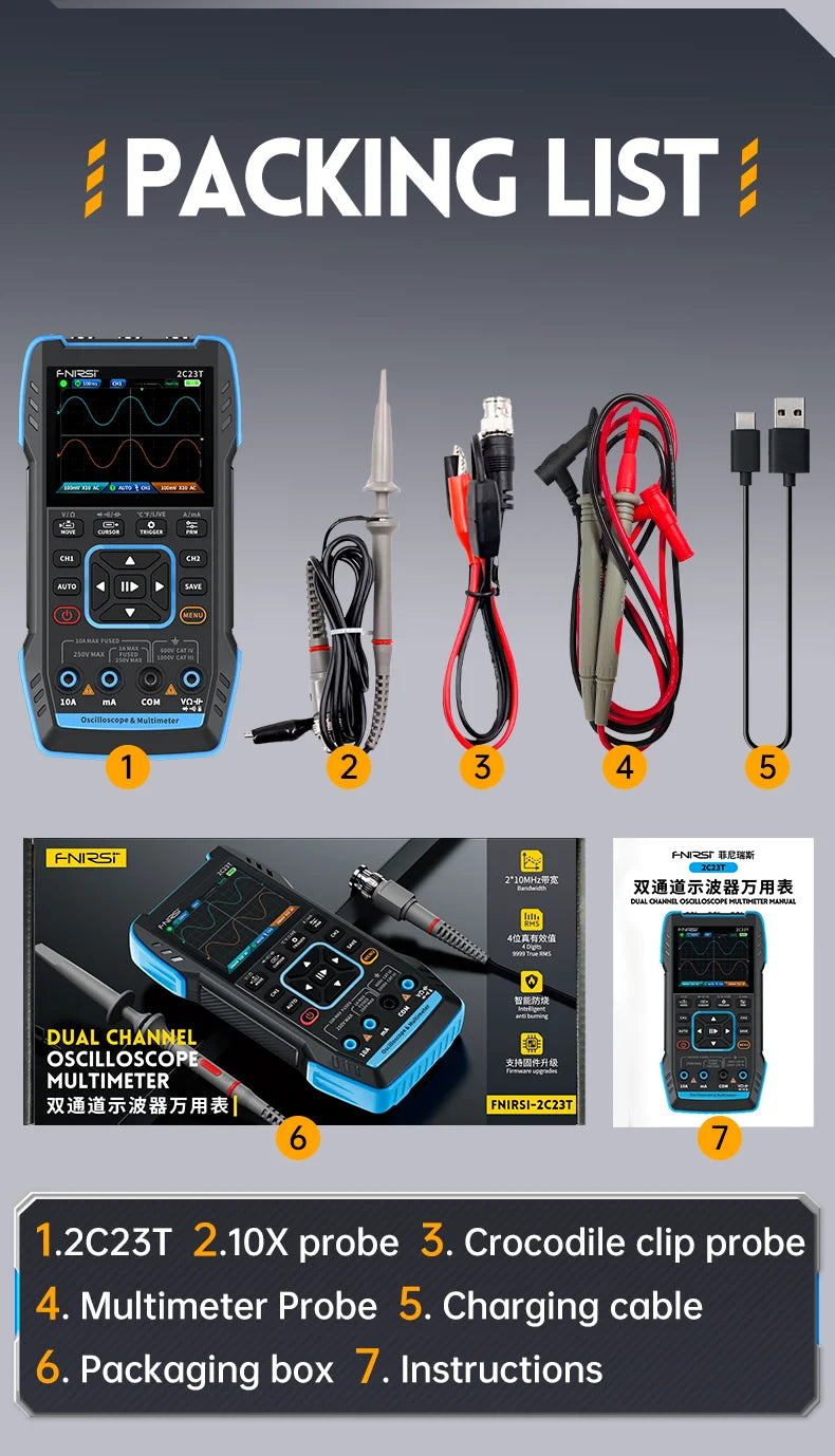 2C23T 2C53T   Oscilloscope Multimeter DDS Generator 10MHz*2 50MS/s