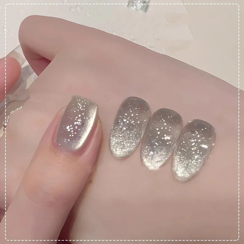 2026 New Sparkling Crystal Cat Eye Gel Nail Polish Bubble Water Effect UV Gel Nail Art Salon Use