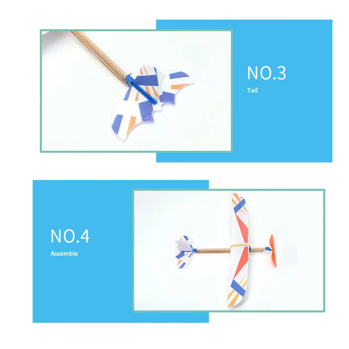 Rubber Band Powered Aircraft Model Kits Toys for Children Foam Assembly Planes Science
