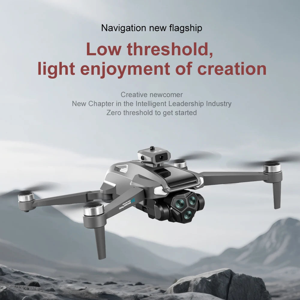 M66 Foldable Screen Drone, 4.5-inch Built-in Remote, 5G FPV Transmission, Brushless Motor, Foldable Portable RC Quadcopter with