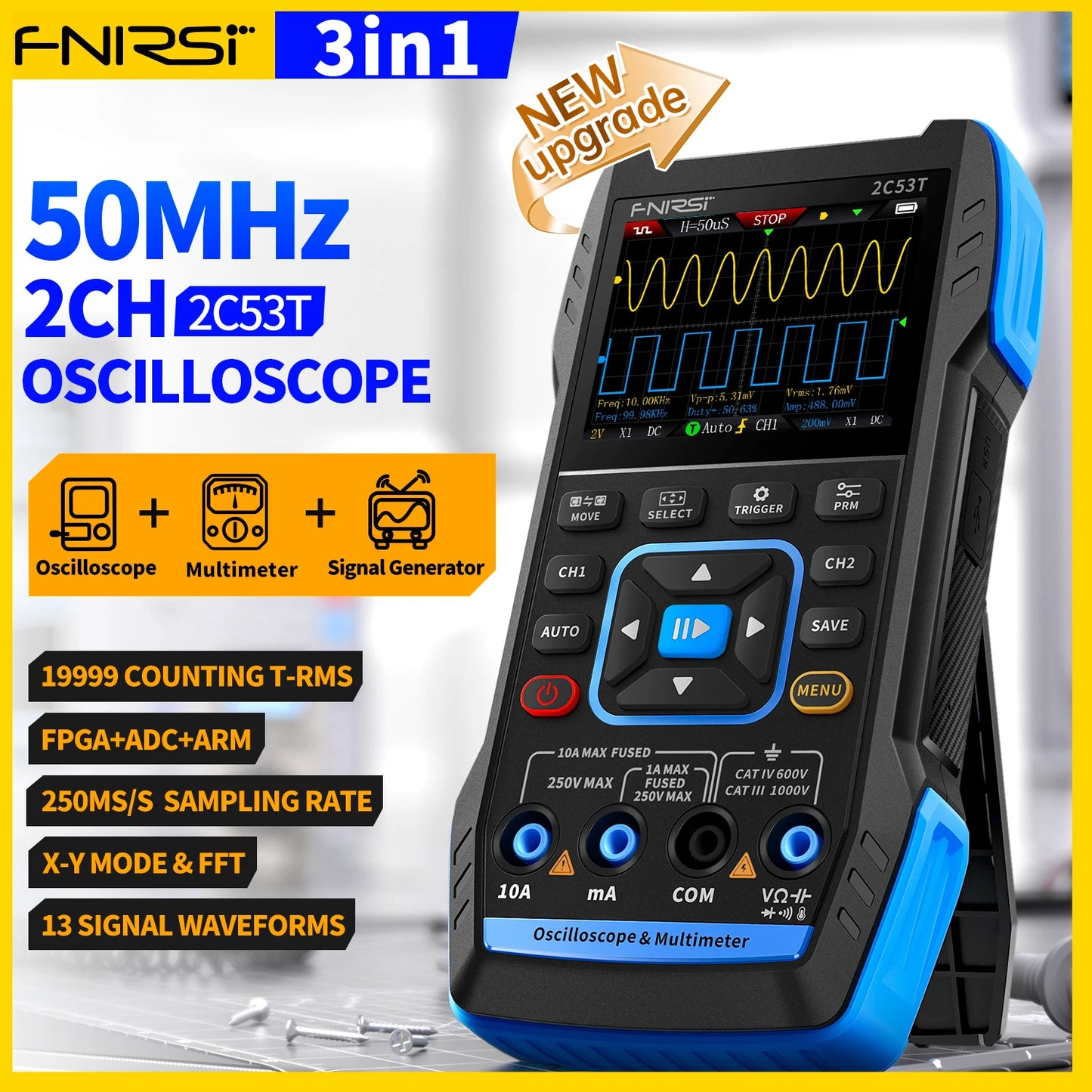 2C23T 2C53T   Oscilloscope Multimeter DDS Generator 10MHz*2 50MS/s