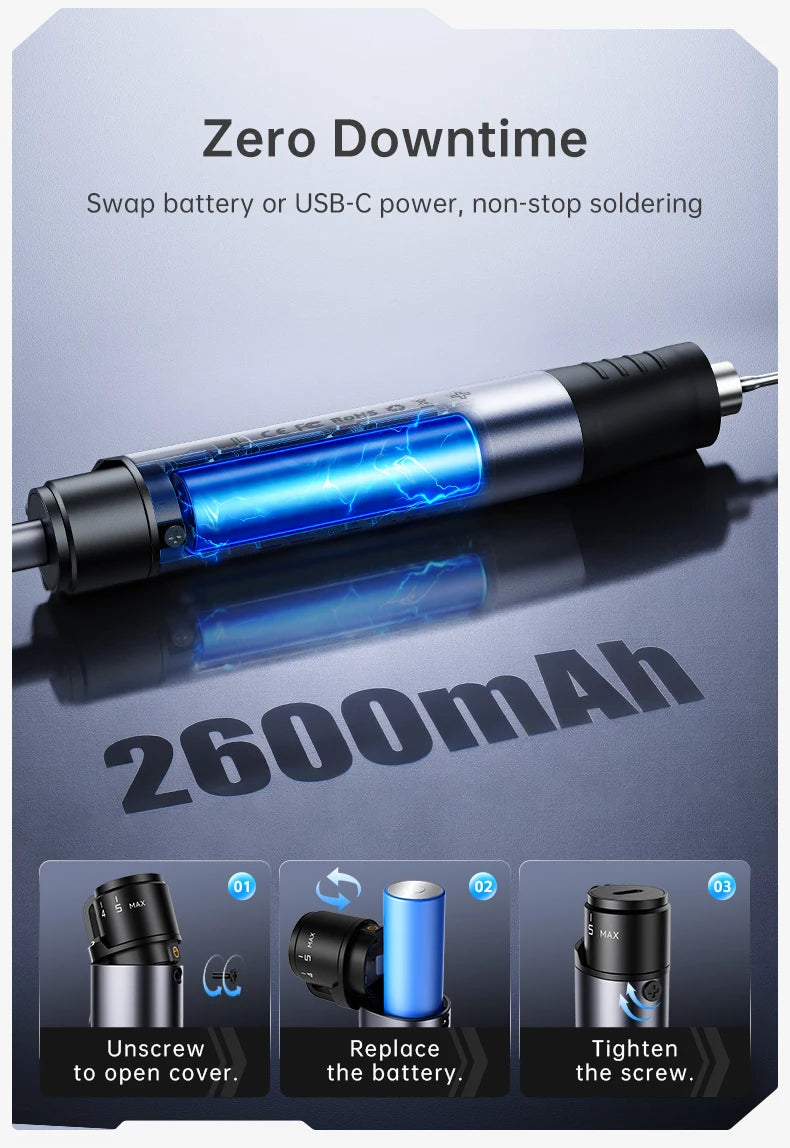 FNIRSI HS-03 Upgraded Soldering Iron 100-450℃ Adjustable Temperature Soldering Pen 10W Portable Repair Tool for DIY Repair Tool