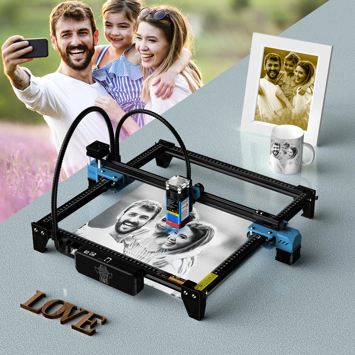 Twotrees TTS-55 Laser Engraver Laser Cutting Machine Laser Engraving Machine Compressed Spot LD+FAC Laser Print Matrix Printer