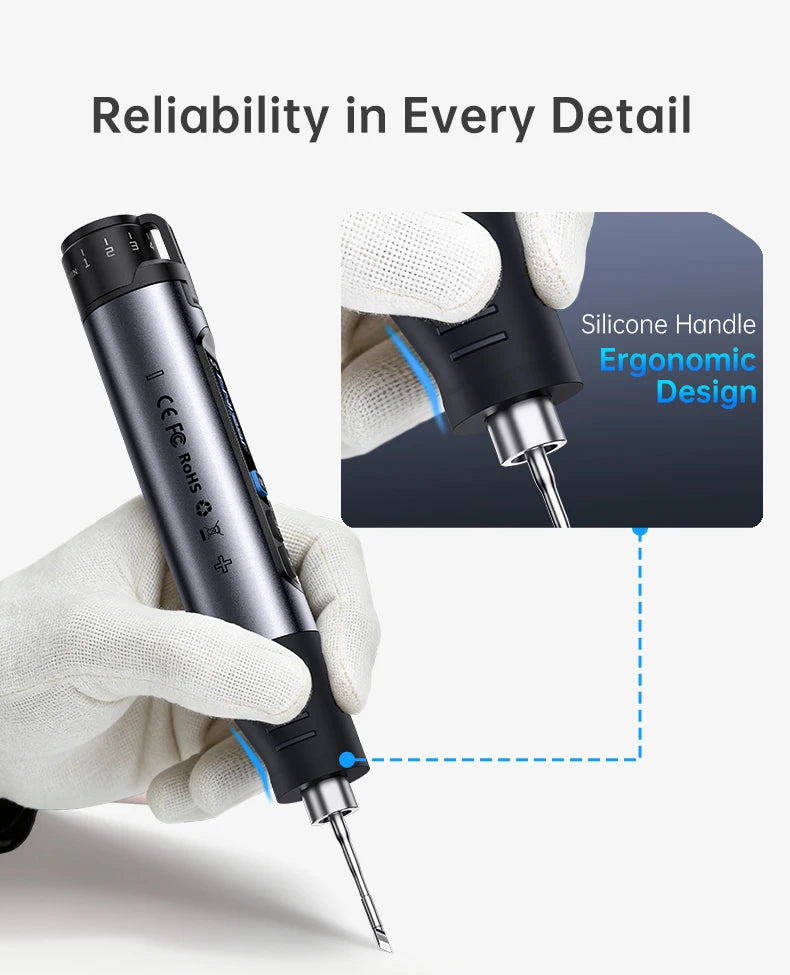 FNIRSI HS-03 Upgraded Soldering Iron 100-450℃ Adjustable Temperature Soldering Pen 10W Portable Repair Tool for DIY Repair Tool