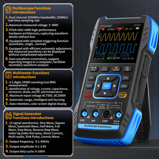 2C23T 2C53T   Oscilloscope Multimeter DDS Generator 10MHz*2 50MS/s