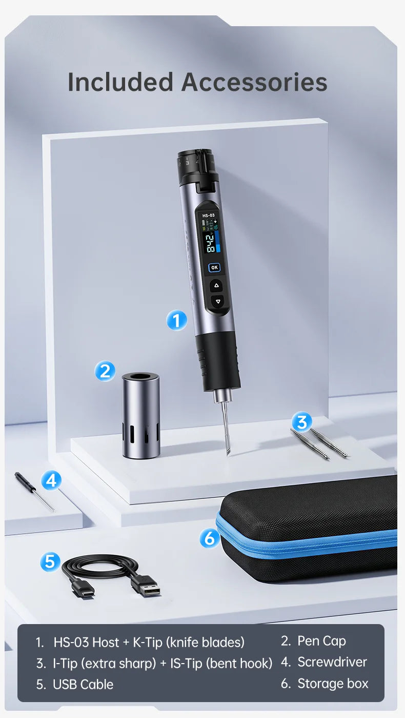FNIRSI HS-03 Upgraded Soldering Iron 100-450℃ Adjustable Temperature Soldering Pen 10W Portable Repair Tool for DIY Repair Tool