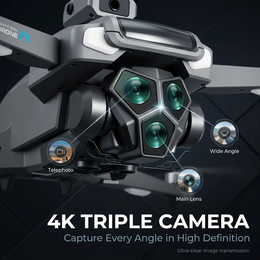 M66 Foldable Screen Drone, 4.5-inch Built-in Remote, 5G FPV Transmission, Brushless Motor, Foldable Portable RC Quadcopter with