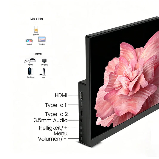 14' Portable Touchscreen Monitor 1920x1200 60Hz with Stylus Pen for Laptop Raspberry Pi PS5 - USB-C Portable Monitor