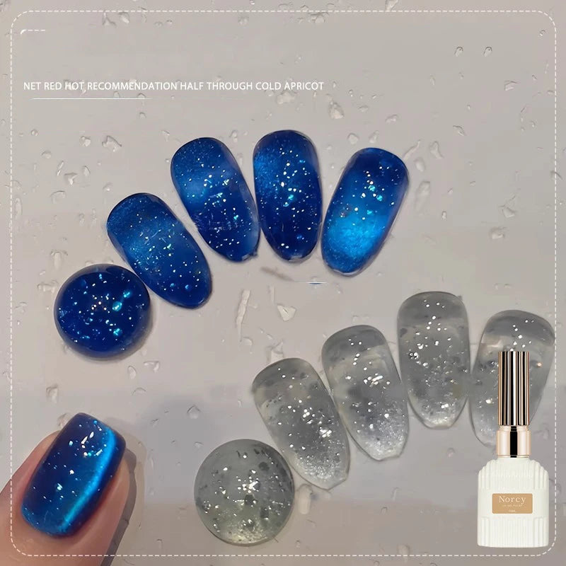 2026 New Sparkling Crystal Cat Eye Gel Nail Polish Bubble Water Effect UV Gel Nail Art Salon Use