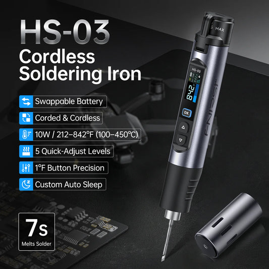 FNIRSI HS-03 Upgraded Soldering Iron 100-450℃ Adjustable Temperature Soldering Pen 10W Portable Repair Tool for DIY Repair Tool