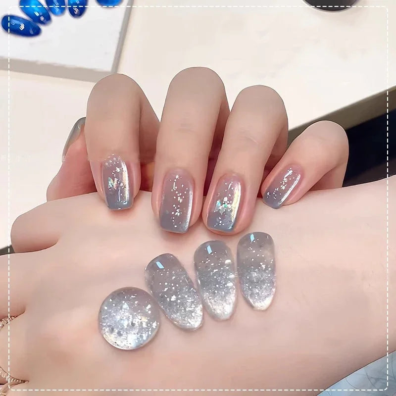 2026 New Sparkling Crystal Cat Eye Gel Nail Polish Bubble Water Effect UV Gel Nail Art Salon Use