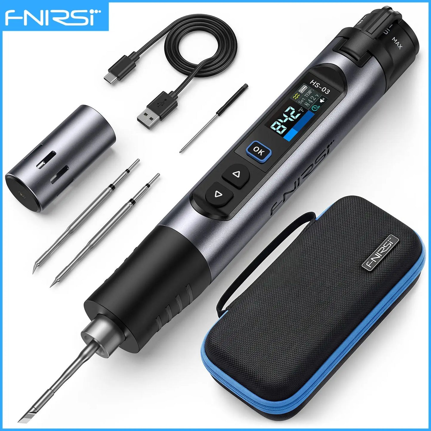 FNIRSI HS-03 Upgraded Soldering Iron 100-450℃ Adjustable Temperature Soldering Pen 10W Portable Repair Tool for DIY Repair Tool